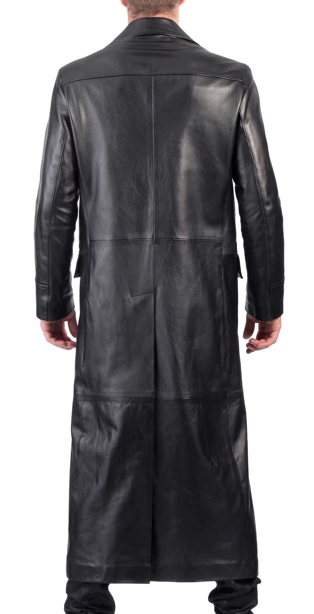 4 Button Button Real Lambskin Leather Coat Men's Black MC01 - view 3