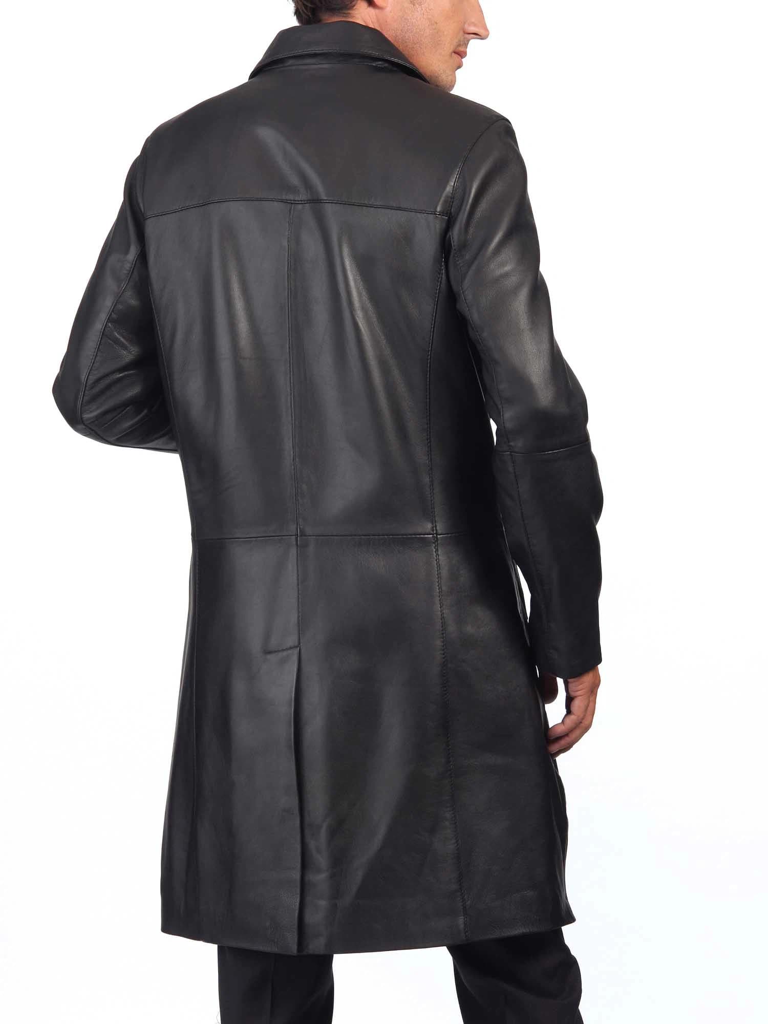 3 Button Button Authentic Lambskin Leather Coat Men's MC05 - view 3