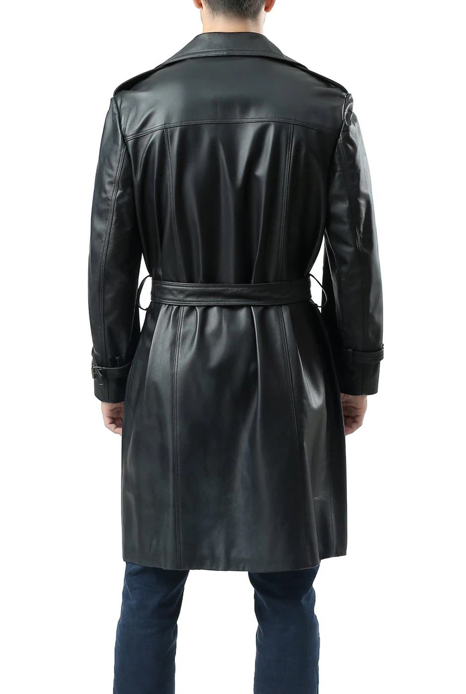 Leather Coat Long Coat Men Genuine Soft Nappa Lambskin MC06 - view 4