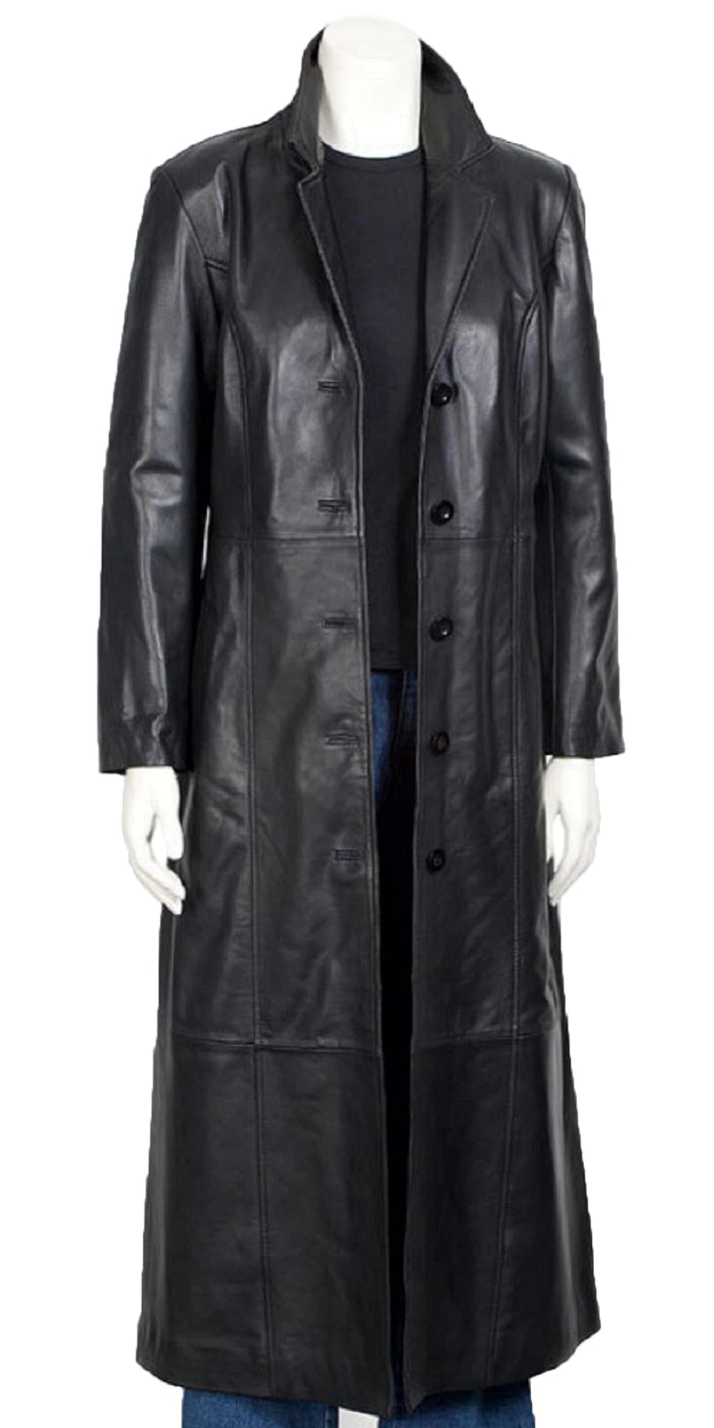 Over Coat Leather Coat Men's Natural Black Nappa Duster MC07