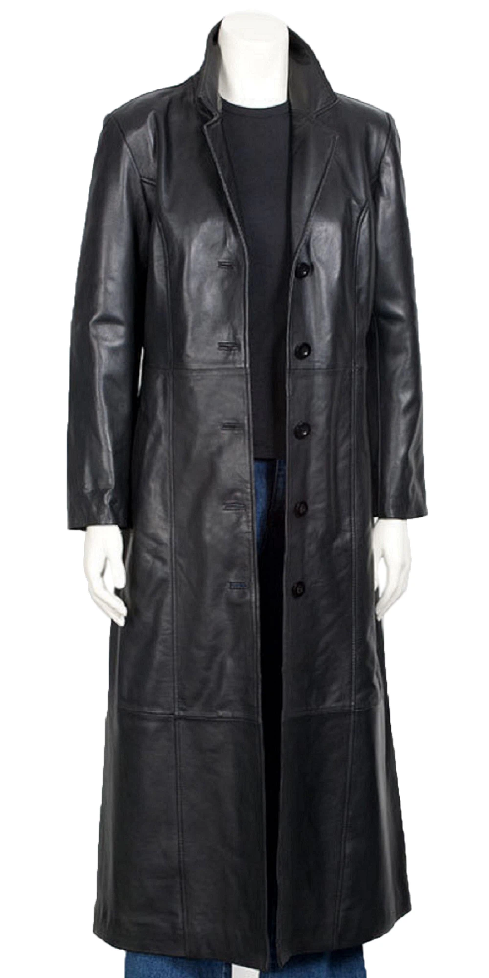 Over Coat Leather Coat Men's Natural Black Nappa Duster MC07 - view 1